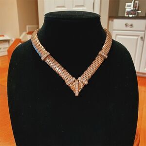 Vintage Monet Choker Necklace Collection One Size Adjustable Rhinestone